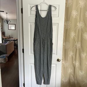 Blue and White Stripe Sleeveless Jumpsuit